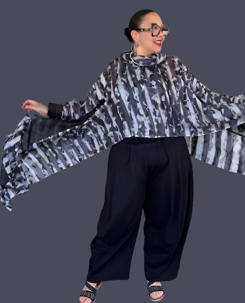 DTH 100% Silk Feathered Waterfall Top