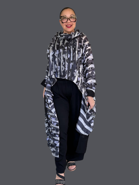 DTH 100% Silk Feathered Waterfall Top