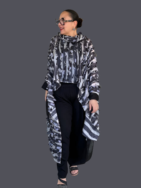 DTH 100% Silk Feathered Waterfall Top