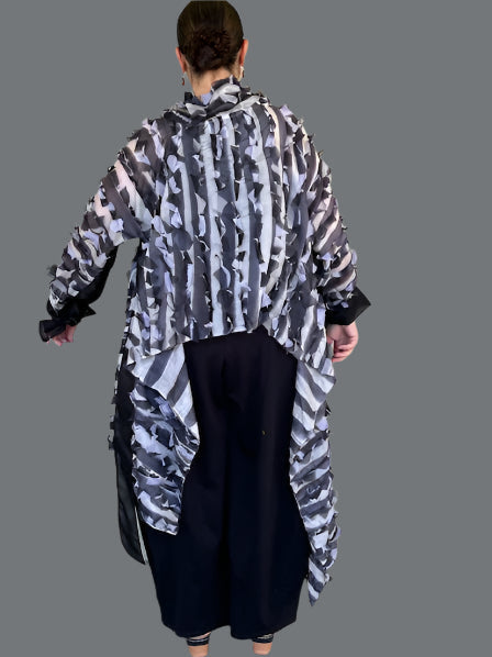 DTH 100% Silk Feathered Waterfall Top