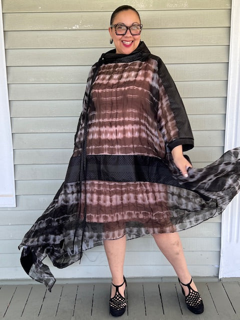 DTH 100% Silk Organza Long Hand Dyed Overlay