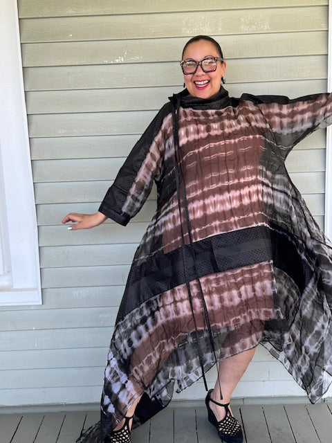 DTH 100% Silk Organza Long Hand Dyed Overlay