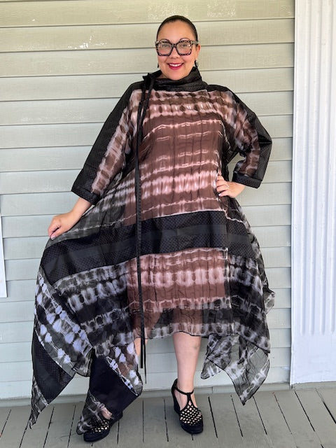 DTH 100% Silk Organza Long Hand Dyed Overlay