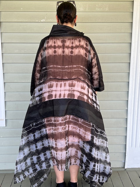 DTH 100% Silk Organza Long Hand Dyed Overlay