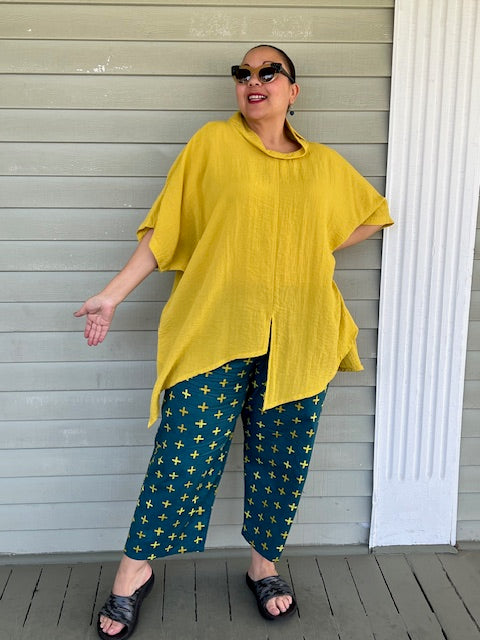 Eleven Stitch Asymmetrical Top (Red, Galaxy, Botanical, Aegean Blue, or Rain Forest)