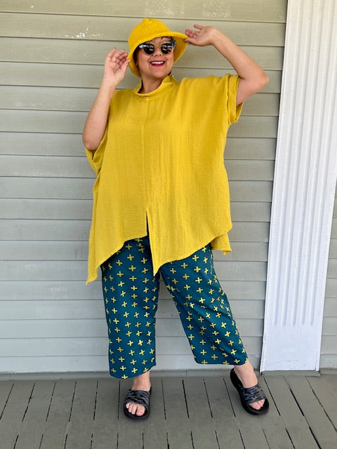 Eleven Stitch Asymmetrical Top (Red, Galaxy, Botanical, Aegean Blue, or Rain Forest)