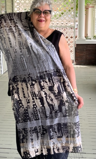 100% Silk Handprinted Scarf