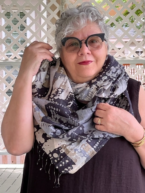 100% Silk Handprinted Scarf