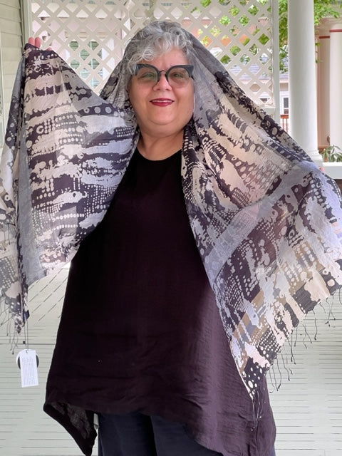 100% Silk Handprinted Scarf