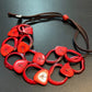 Adjustable Length, Double Strand Tagua Necklace - Red