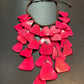 Adjustable Length, Braided Leather Cascade Tagua - Hot Pink