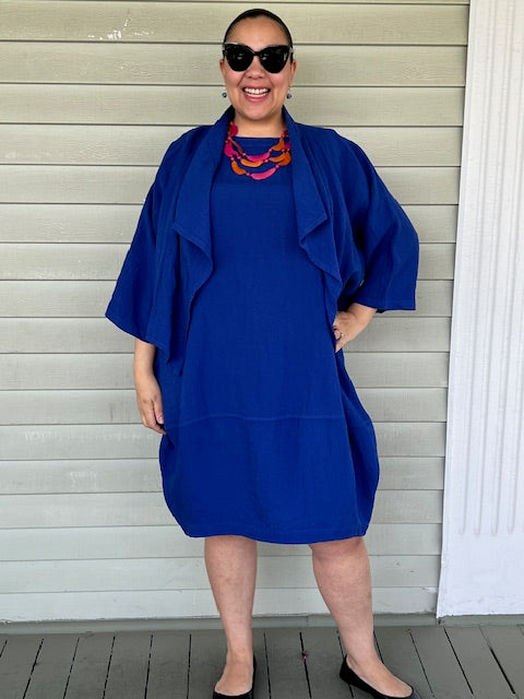 Eleven Stitch Bubble Dress (Marine Blue)