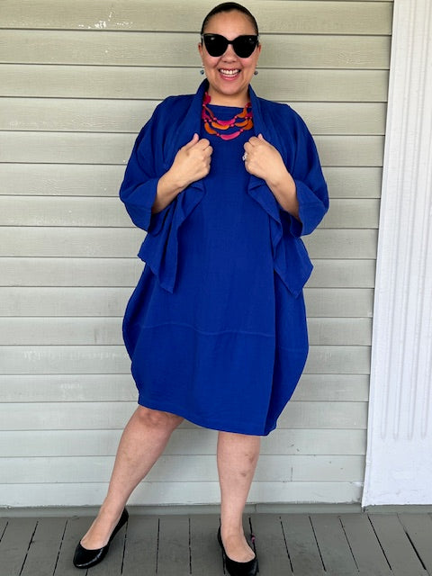 Eleven Stitch Bubble Dress (Marine Blue)