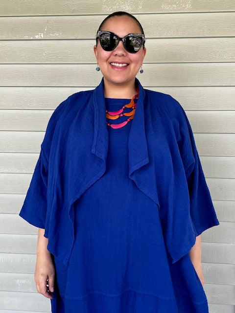 Eleven Stitch Bubble Dress (Marine Blue)