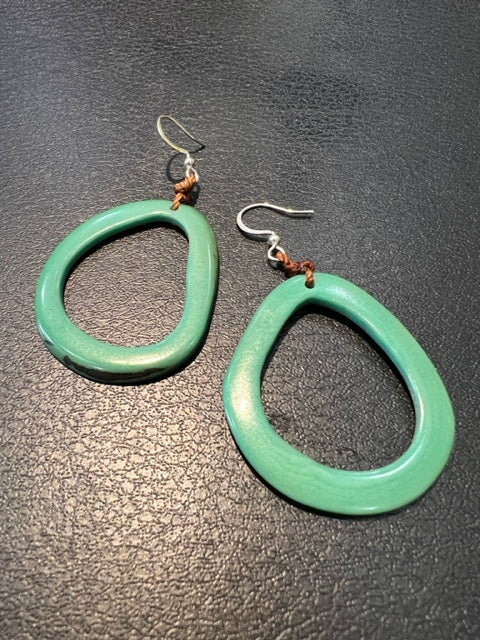 Tagua Nut Oval Earrings - (8 Color Options)