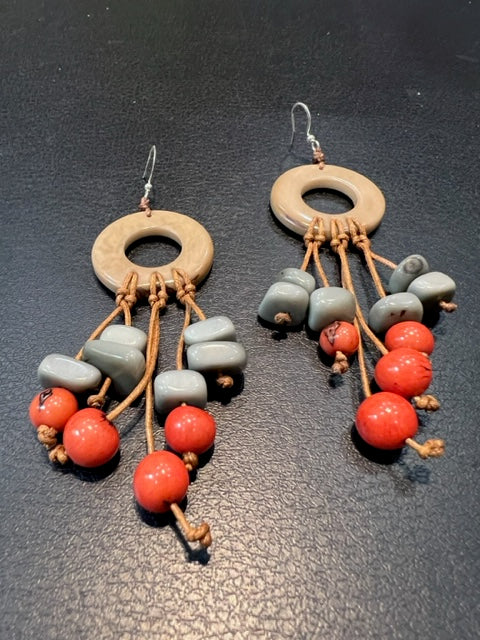 Tagua Nut Cascade Earrings