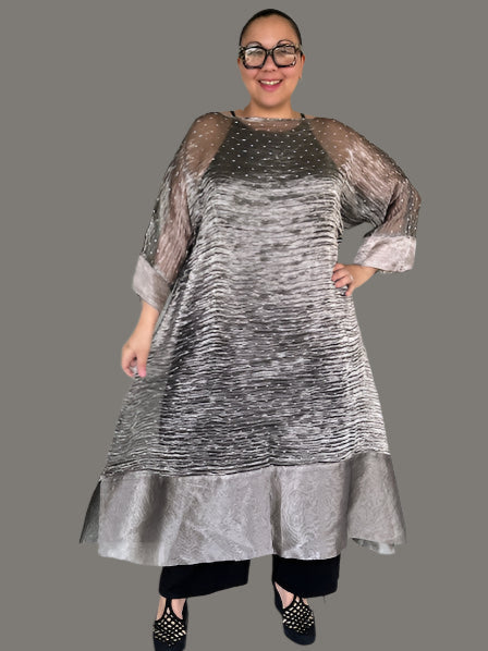 DTH Metallic Crush Organza Long Overlay