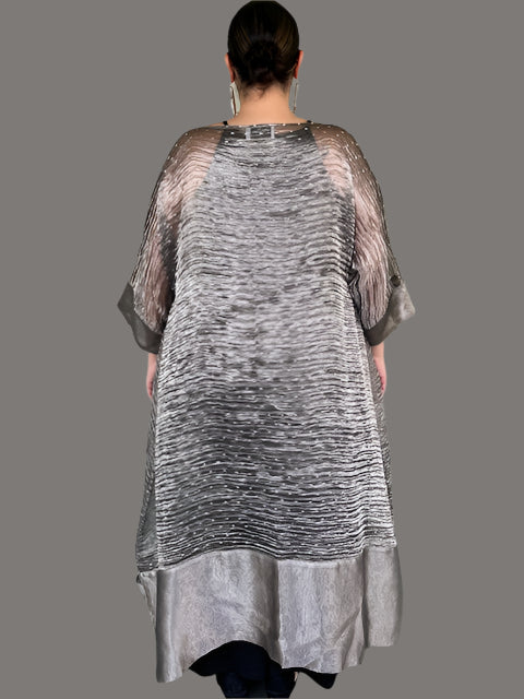 DTH Metallic Crush Organza Long Overlay