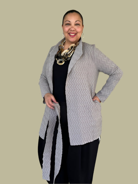 Vanite Couture Gray Chevron Design Jacket