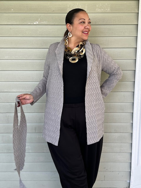 Vanite Couture Gray Chevron Design Jacket