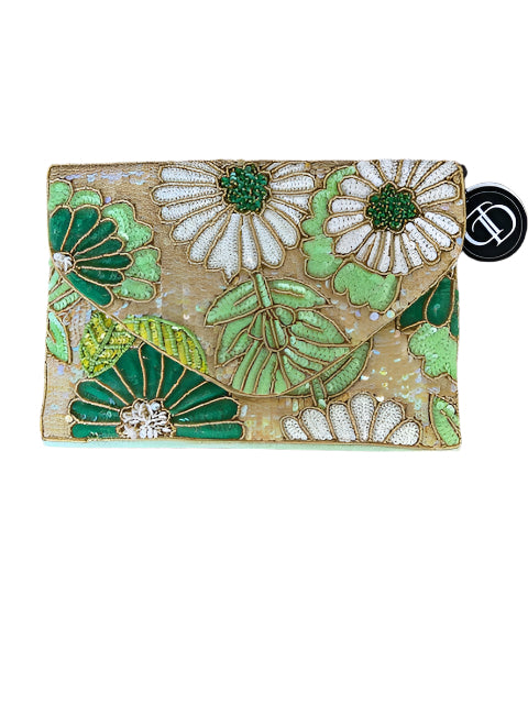 Hyacinth Sequin Clutch (Black & White or Green)