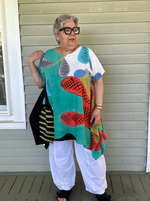 DTH Southwest Cactus Cap Sleeve top