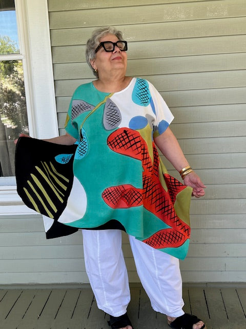 DTH Southwest Cactus Cap Sleeve top