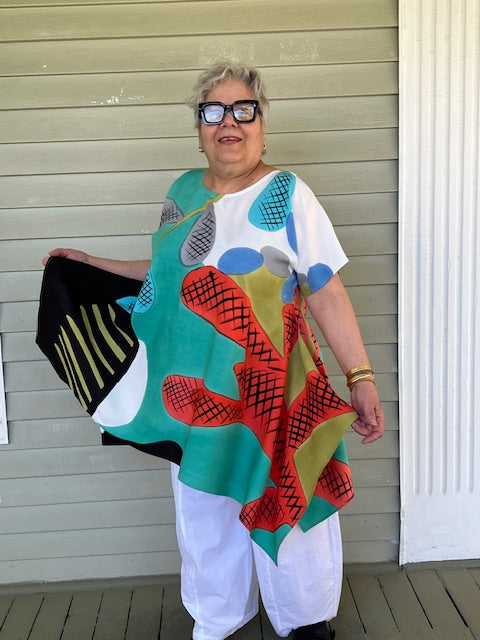 DTH Southwest Cactus Cap Sleeve top