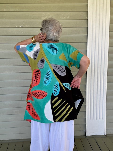 DTH Southwest Cactus Cap Sleeve top