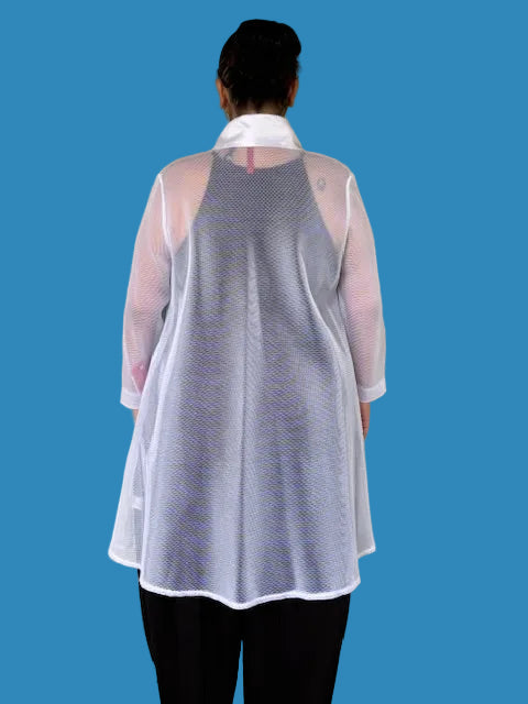 Shawl Collar Asymmetrical Jacket White)