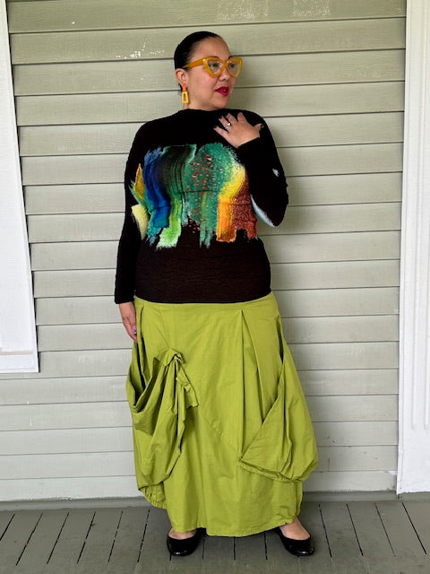 Transparente Green Layered Skirt