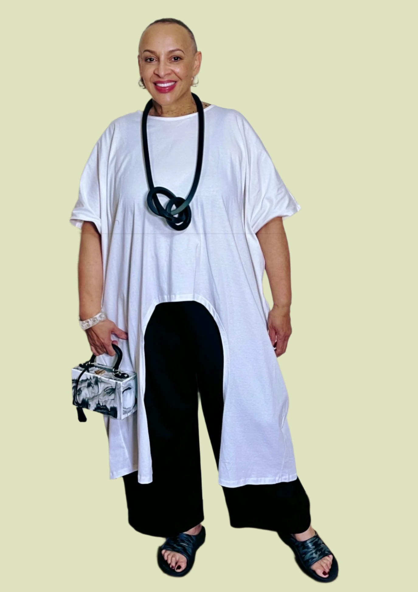 Alembika Urban Cutout Tunic (White or Black)