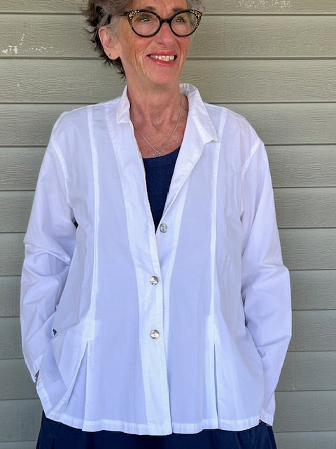 Eleven Stitch Inset Box Pleat Shirt (Red, Key Lime, White, or Black)
