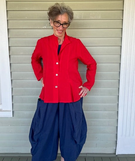 Eleven Stitch Inset Box Pleat Shirt (Red, Key Lime, White, or Black)