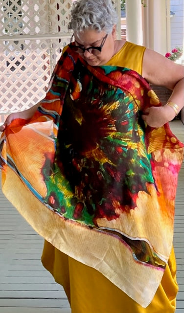 Square Silk Sunburst Scarf