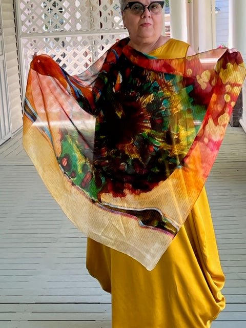 Square Silk Sunburst Scarf