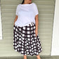 Box Pleat Skirt With Gathered Bubble hem in Black