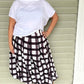 Box Pleat Skirt With Gathered Bubble hem in Black