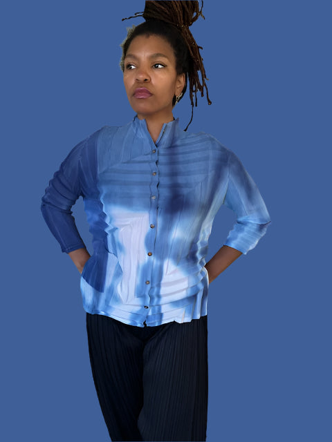 Vanite Couture Yellow Button Up Shirt (Yellow or Blue)