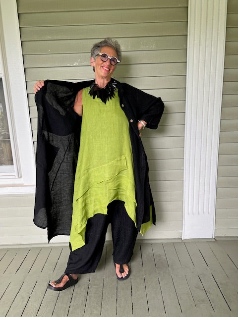 Linen Front Pocket Pants (Black or White)