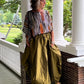 DTH Silk Architect Skirt in Olive Gold