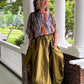 DTH Silk Architect Skirt in Olive Gold