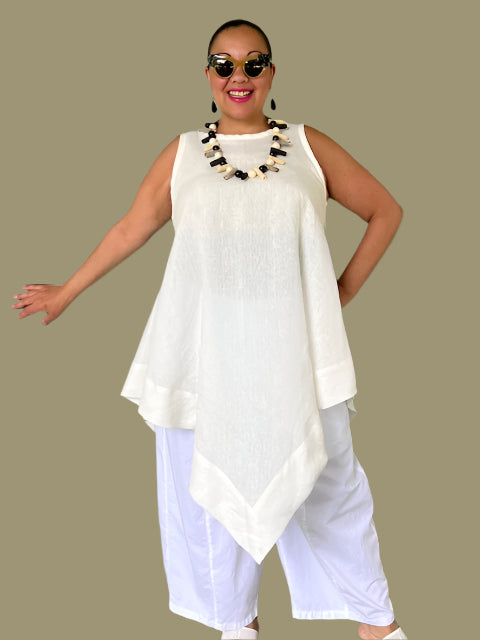 DTH 100% Linen V-Front Top