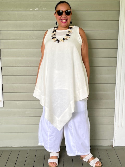 DTH 100% Linen V-Front Top
