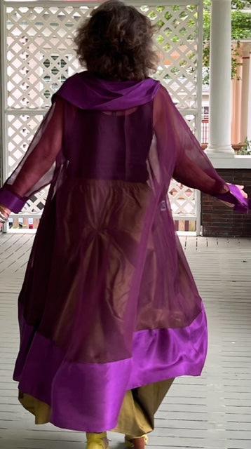 DTH 100% Silk Organza Hi Lo (Eggplant)