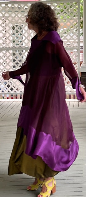DTH 100% Silk Organza Hi Lo (Eggplant)