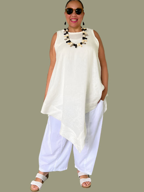 DTH 100% Linen V-Front Top