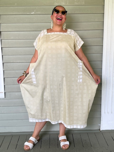 DTH 100% Cotton Batik Pocket Dress