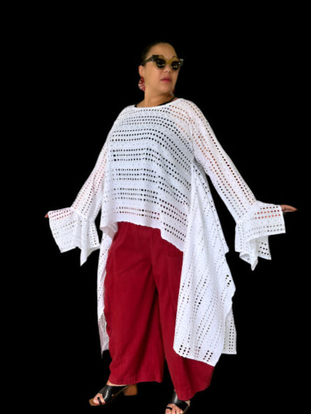 DTH 100% Cotton Eyelet Waterfall Top