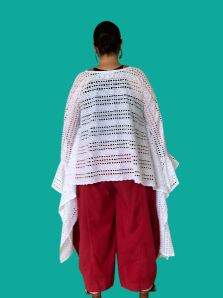 DTH 100% Cotton Eyelet Waterfall Top
